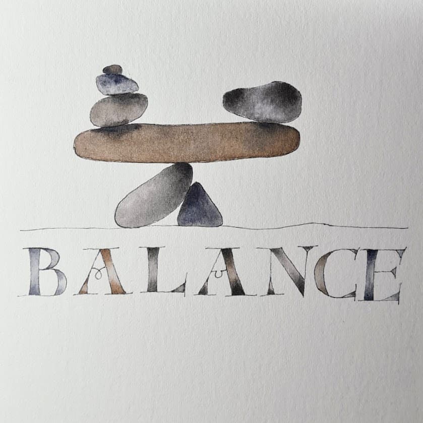 Drawn lettering with watercolour on paper